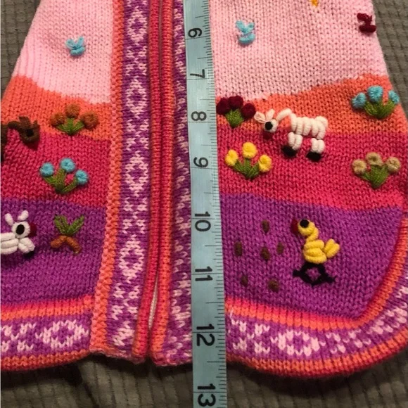 Embroidery Peruvian dog cardigan S/M - Picture 6 of 7